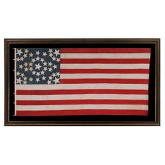 43 Star American Flag, Idaho Statehood, Starburst Medallion, ca 1890