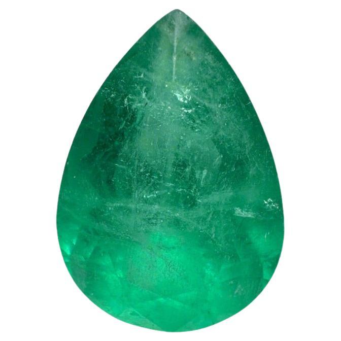 4,30 Carati 13x9 Smeraldo colombiano di colore verde medio - Taglio a pera con goccia di maggio Birthston