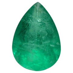 4,30 Carati 13x9 Smeraldo colombiano di colore verde medio - Taglio a pera con goccia di maggio Birthston