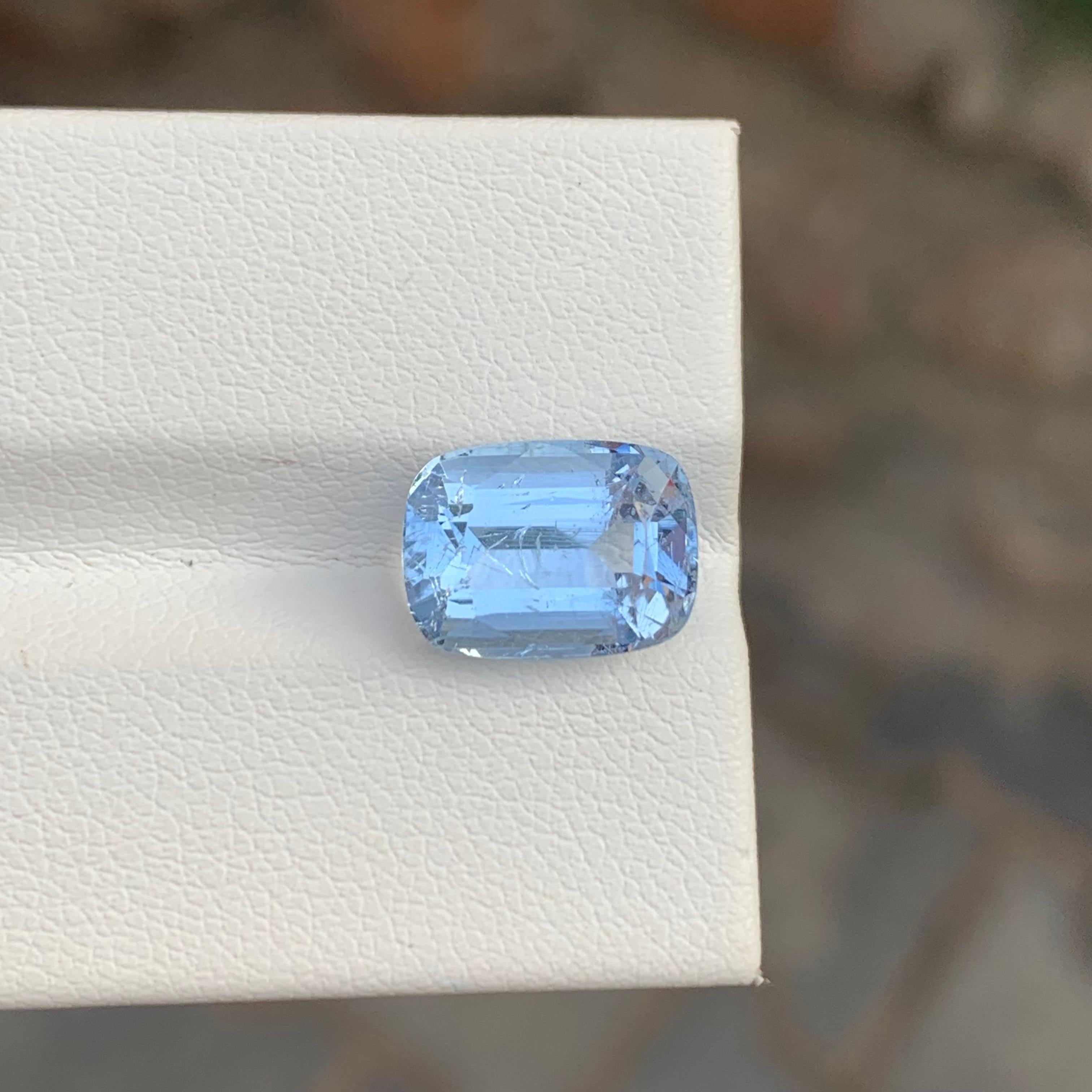 Arts and Crafts 4.30 Carat Amazing Faceted Goshenite Cushion Shape Gemstone For Jewellery For Sale