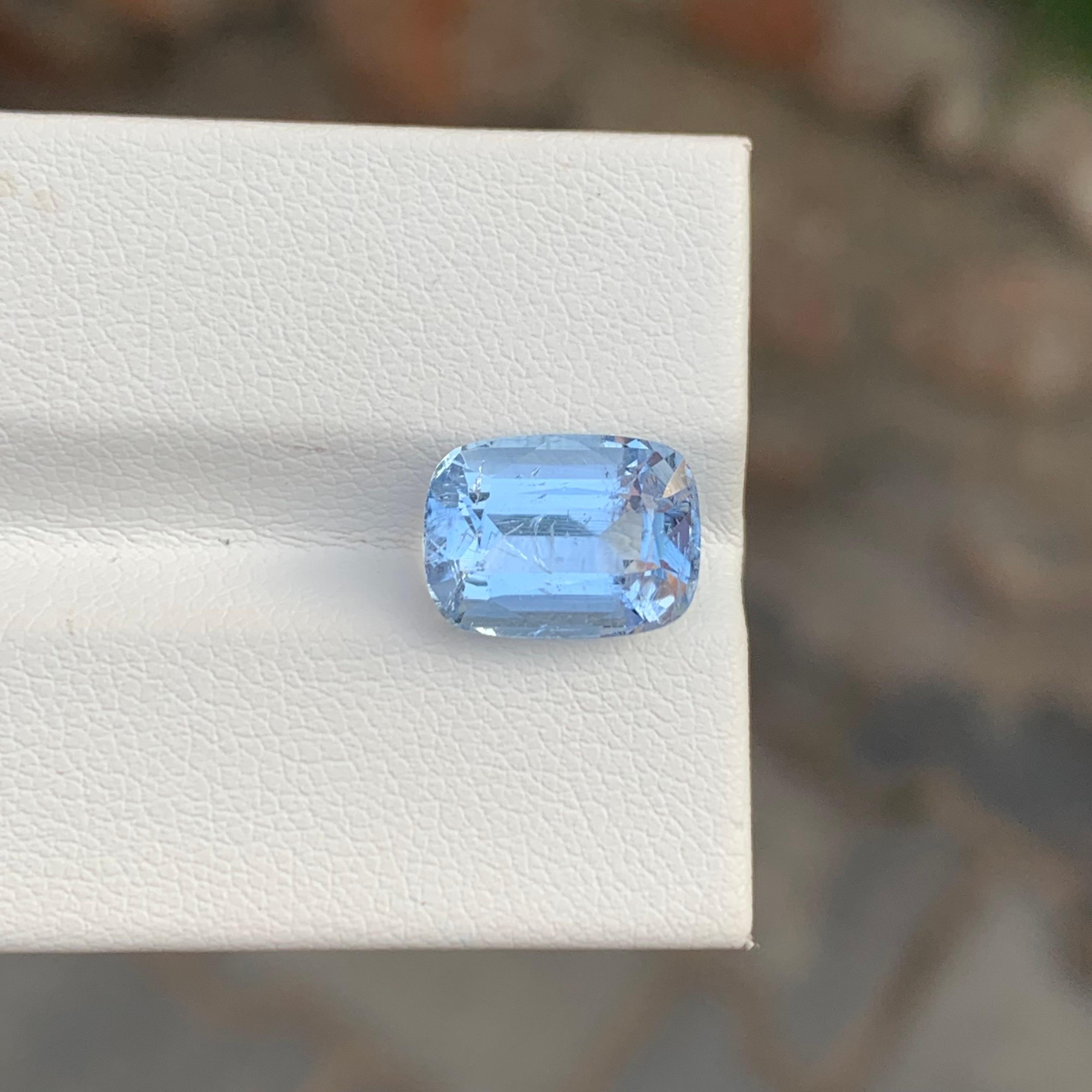 Cushion Cut 4.30 Carat Amazing Faceted Goshenite Cushion Shape Gemstone For Jewellery For Sale