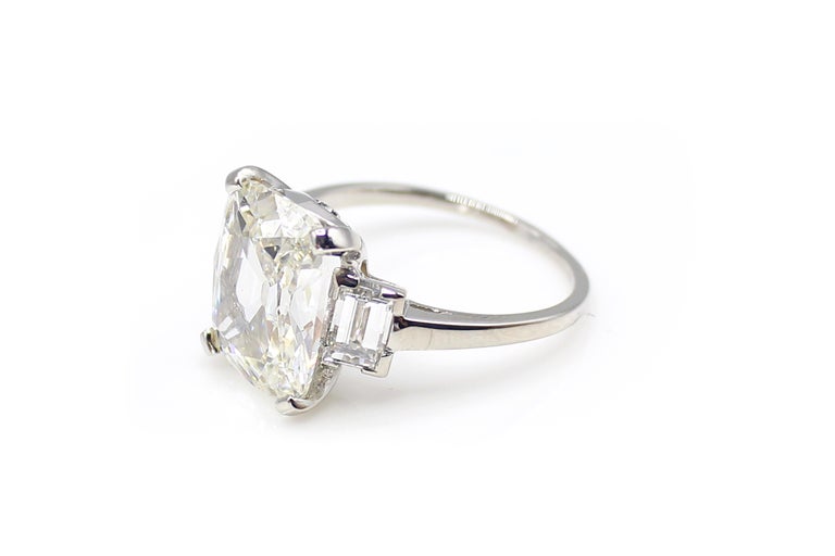 4 30 Carat Antique Cushion Cut Art Deco Diamond Platinum