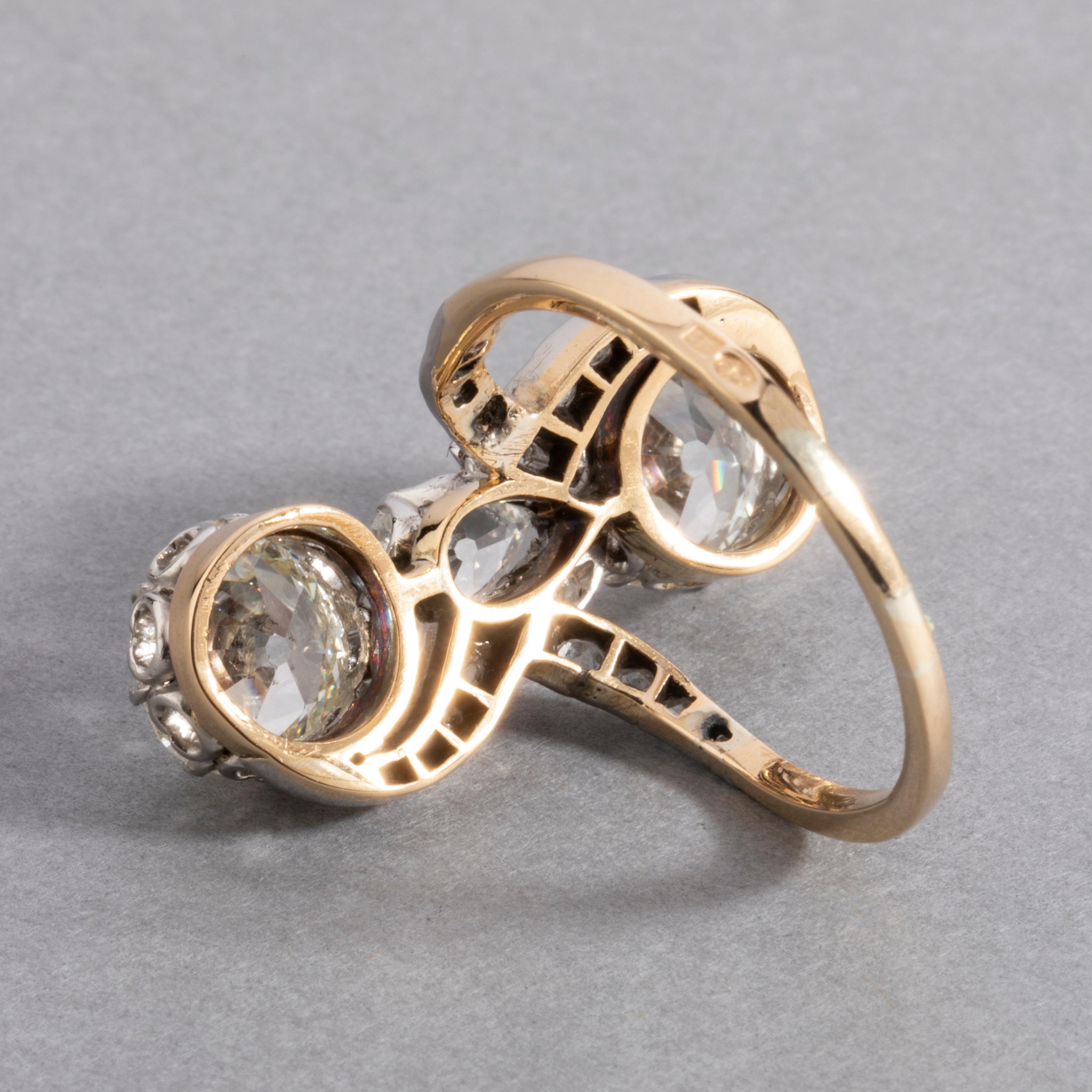 Women's 4.30 Carat Antique French Belle Époque Diamond Ring