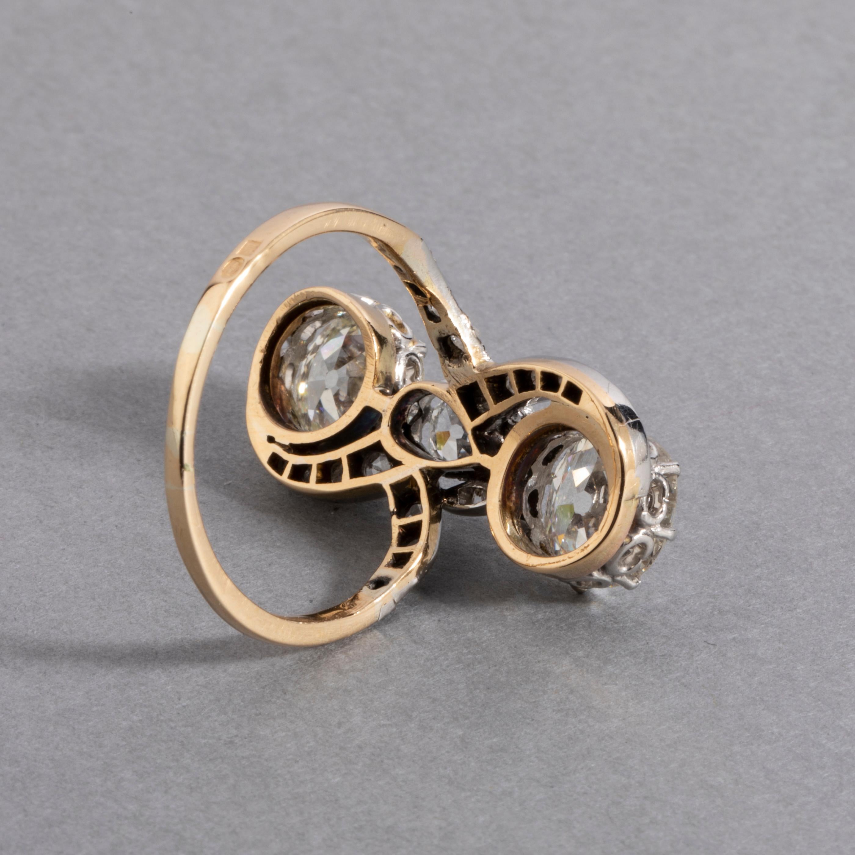 4.30 Carat Antique French Belle Époque Diamond Ring 1