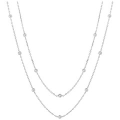 Collier en or blanc 14 carats à 15 pointes avec diamants de 4,30 carats G SI