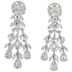 Roman Malakov 4.30 Carats Total Mixed Cut Diamond Fringe Dangle Drop Earrings Roman Malakov 4.30 Carats Total Mixed Cut Diamond Fringe Dangle Drop Earrings