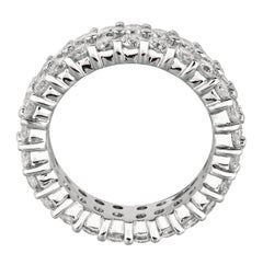 4,30 Karat natürlicher 2-reihiger Diamant Ewigkeitsring G SI 18 Karat Weißgold