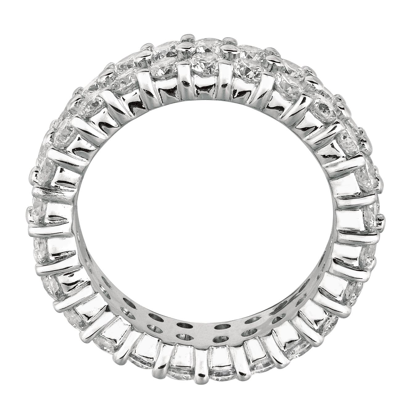 
4.30 Ct Natural Round Cut Diamond Eternity 2 Row Ring Band G SI 18K White Gold

    100% Natural Diamonds, Not Enhanced in any way Diamond Band 
    4.30CTW
    Color G-H 
    Clarity SI  
    18K White Gold  Pave set  8.80 grams
    6 mm in width