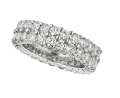 4,30 Karat natürlicher 2 Reihe Diamant Ewigkeitsring G SI 18K Weißgold