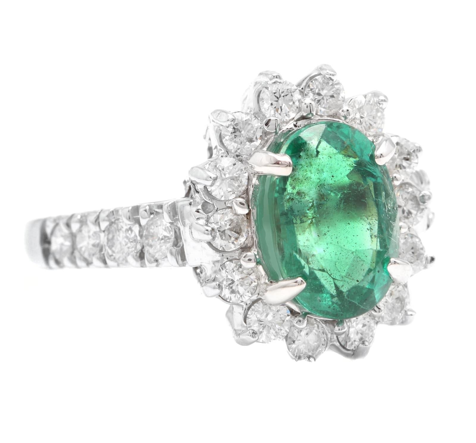 4.30 Carats Natural Emerald and Diamond 14K Solid White Gold Ring

Total Natural Green Emerald Weight is: Approx. 3.30 Carats (transparent)

Emerald Treatment: Oiling

Emerald Measures: 10 x 8mm

Natural Round Diamonds Weight: Approx. 1.00 Carats