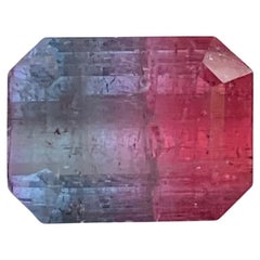 4.30 Carat Natural Loose Bi Colour Tourmaline Emerald Shape Gemstone