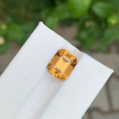 4.30 Carat Natural Loose Citrine Emerald Shape Gemstone