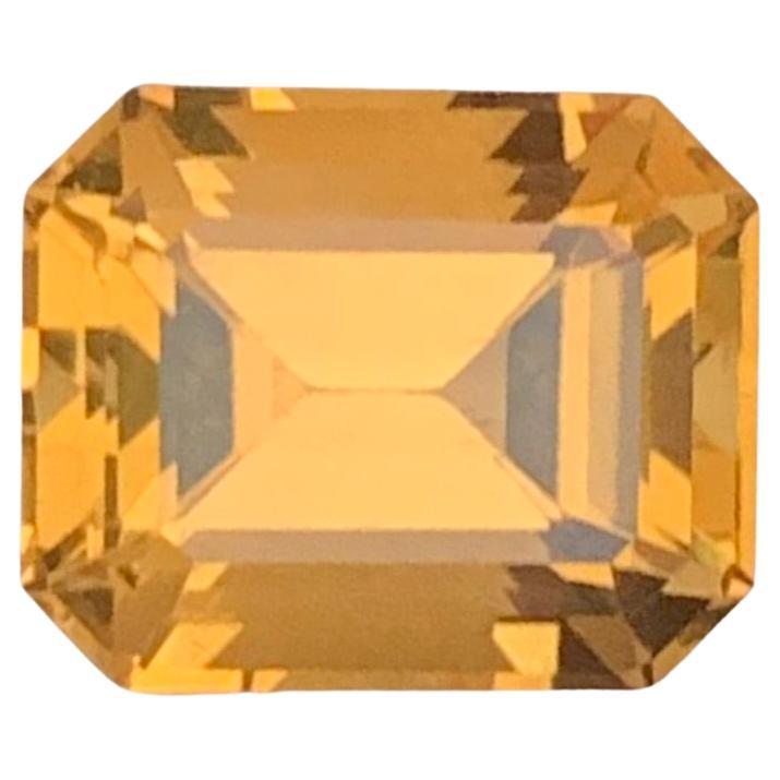 4.30 Carat Natural Loose Citrine Emerald Shape Gemstone For Sale