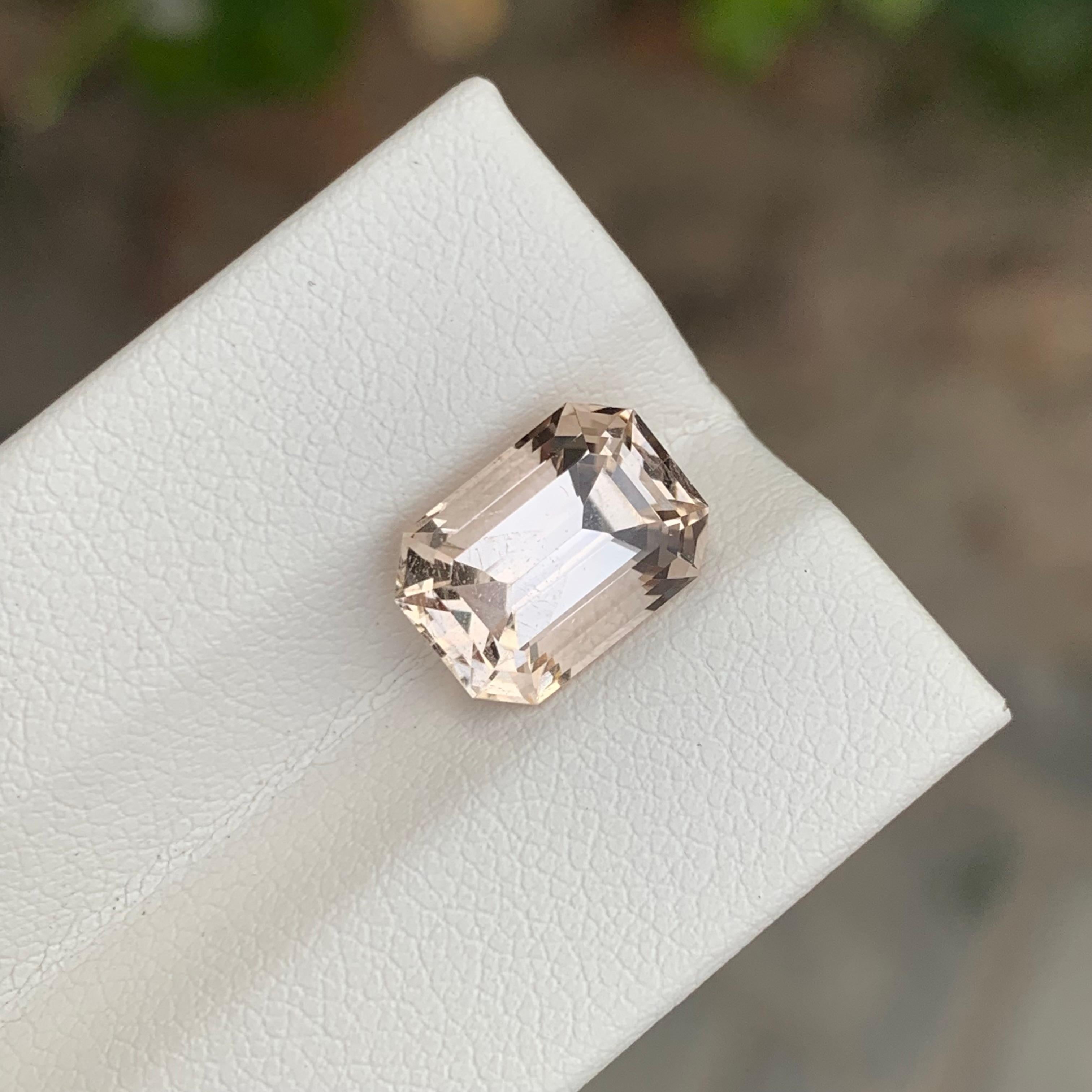 Arts and Crafts 4.30 Carat Natural Loose Golden Topaz Emerald Shape Gemstone For Sale