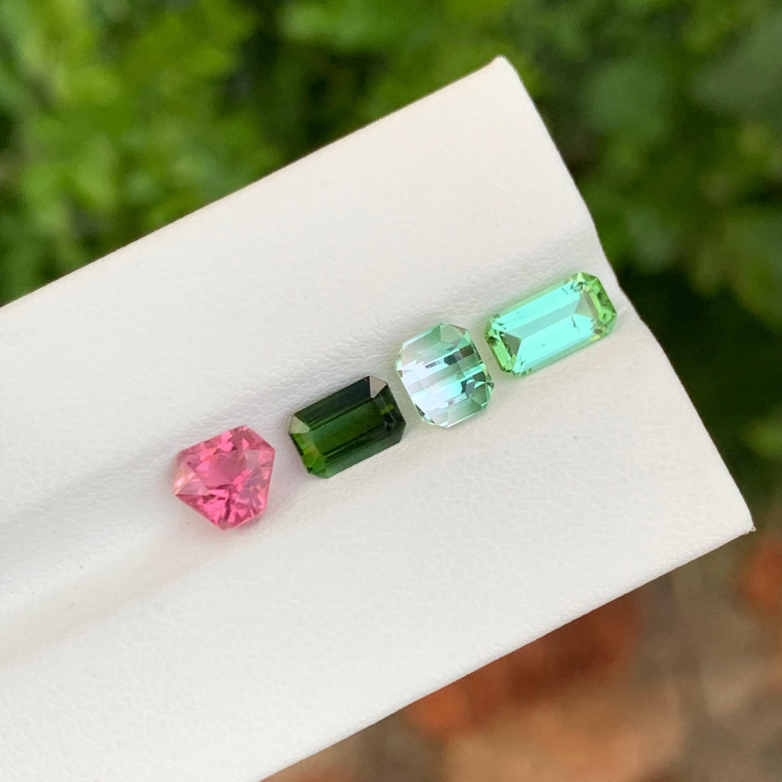 4.30 Carat Natural Loose Multi Colour Tourmaline Lot Gemstone For Jewellery For Sale 4