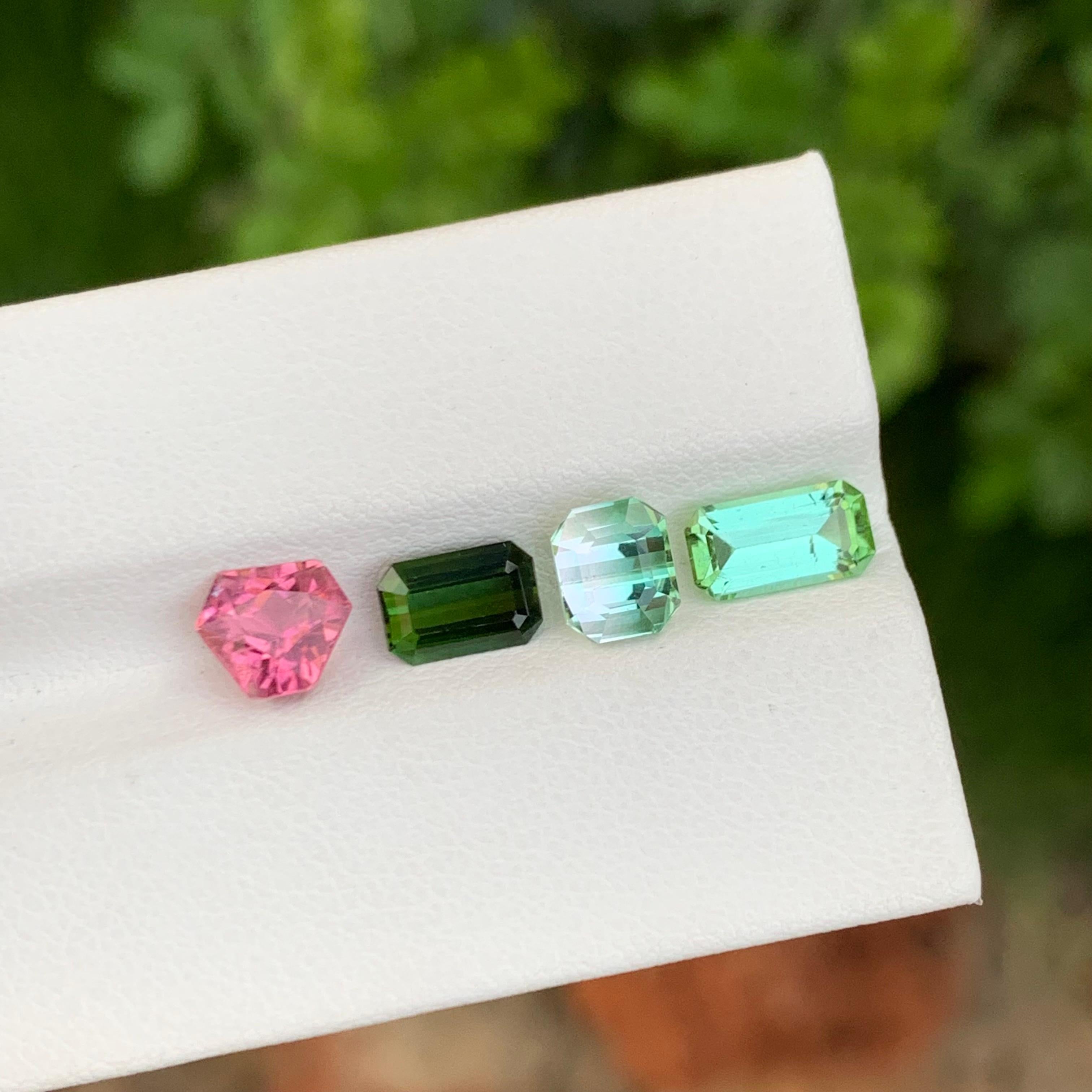 Arts and Crafts 4.30 Carat Natural Loose Multi Colour Tourmaline Lot Gemstone For Jewellery For Sale