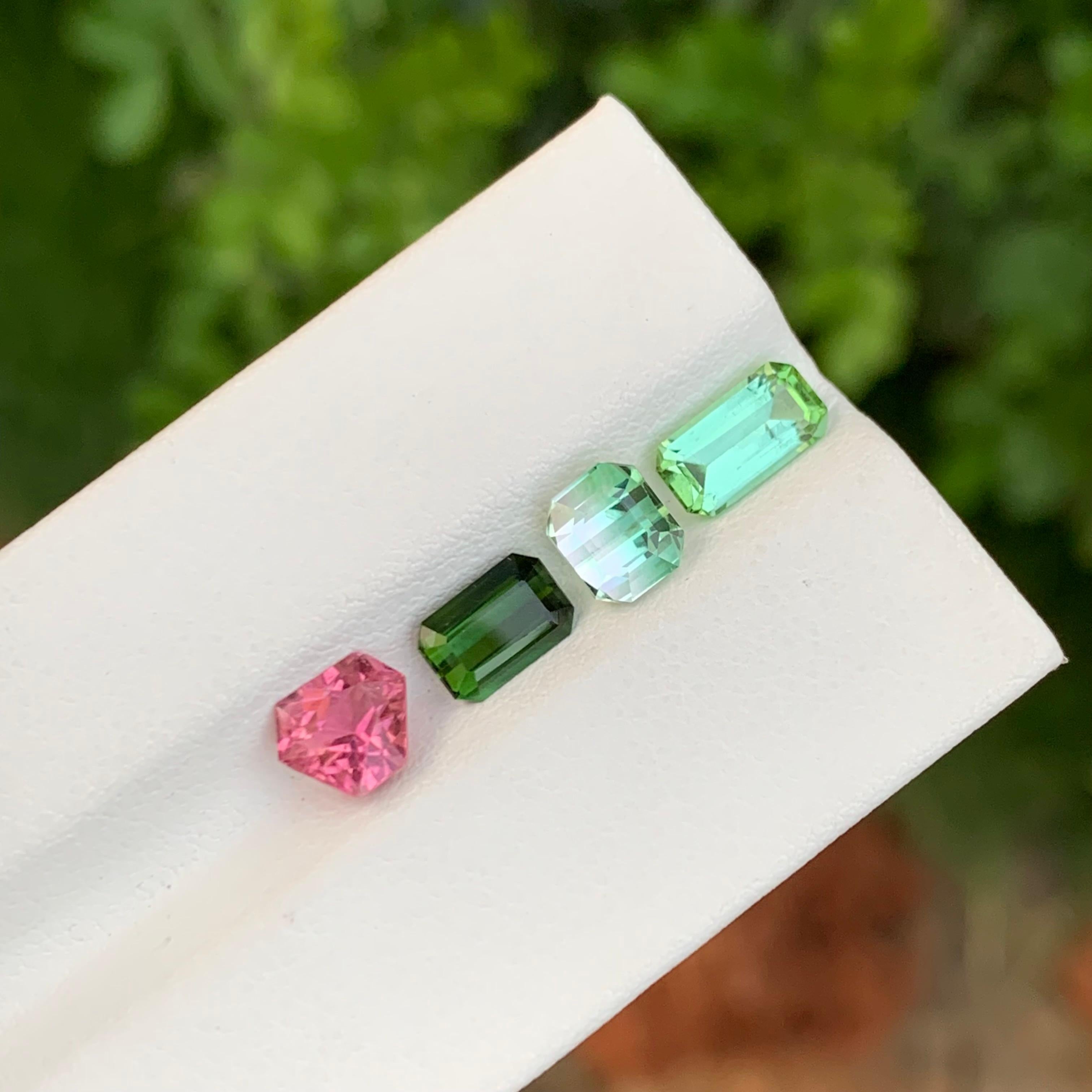 Women's or Men's 4.30 Carat Natural Loose Multi Colour Tourmaline Lot Gemstone For Jewellery For Sale