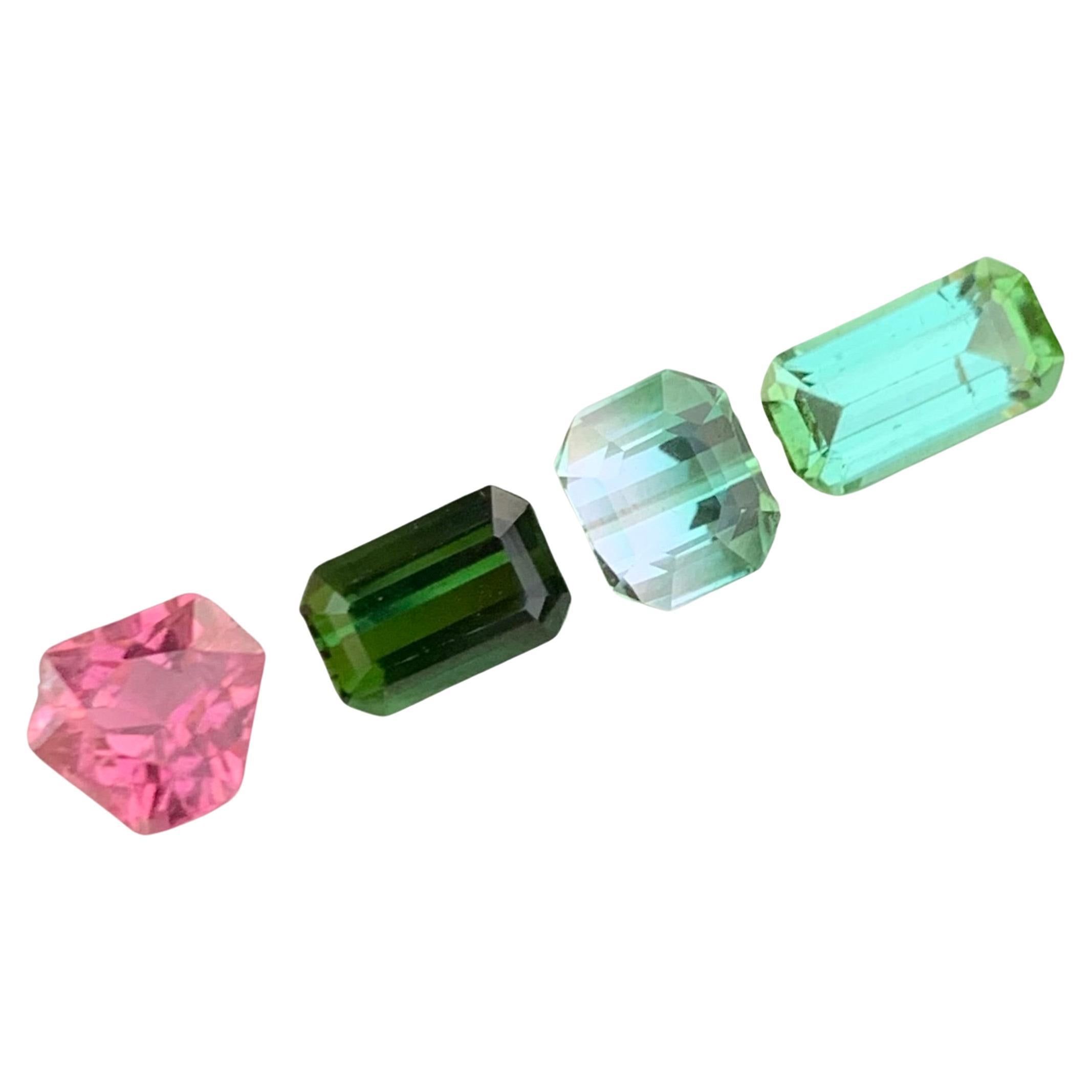 4.30 Carat Natural Loose Multi Colour Tourmaline Lot Gemstone For Jewellery For Sale