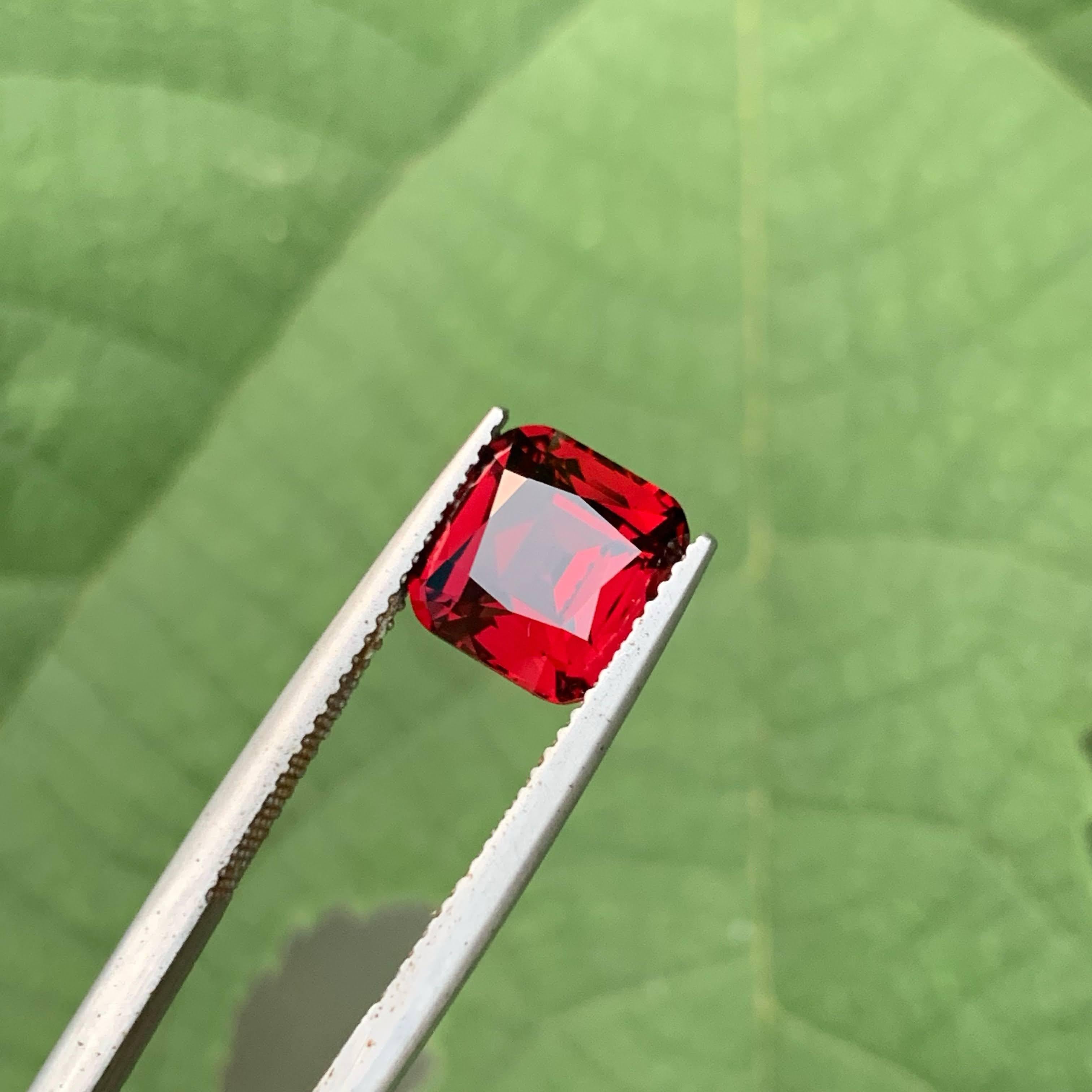 4.30 Carat Natural Loose Red Garnet Stone Cushion Cut Tanzanian Gemstone For Sale 3