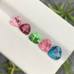 4.30 Carat Natural Multi Color Loose Tourmaline Trilliant Cut Gemstone Lot