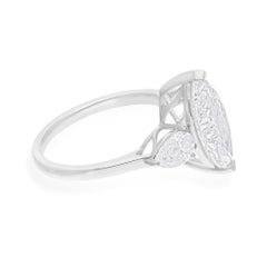 4.30 Carat SI/H Marquise Pear Brilliant Cut Diamond Ring 18 Karat White Gold