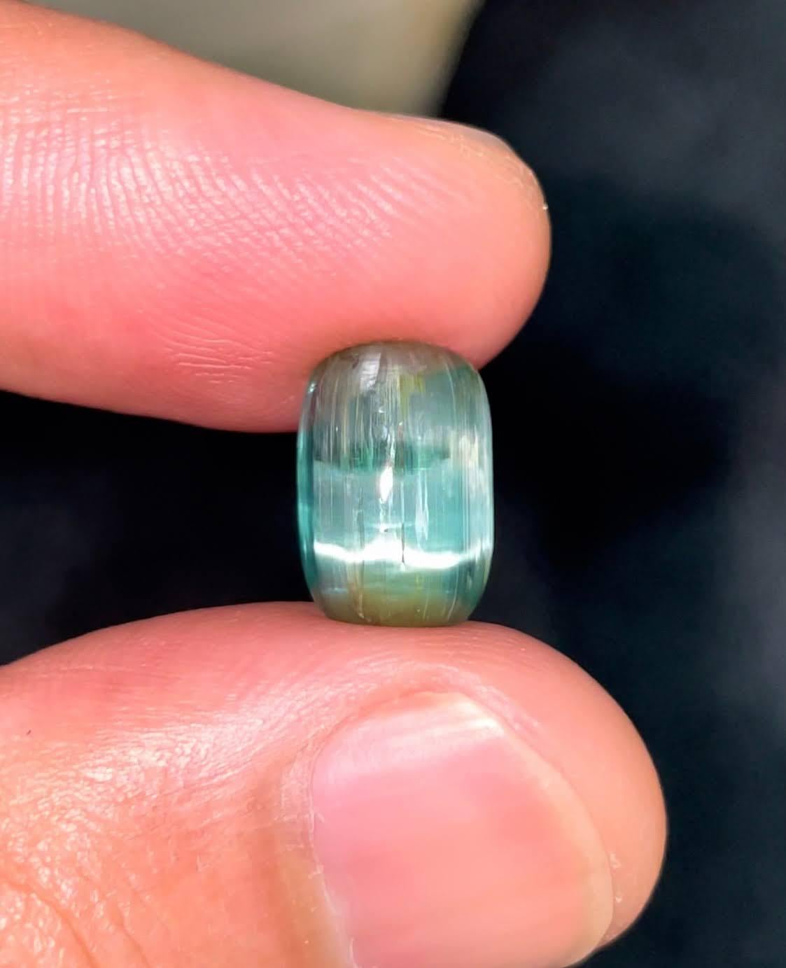 Women's or Men's 4.30 Carats Cat’s Eye Tourmaline Stone Oval Cut Natural Afghan Gemstone For Sale
