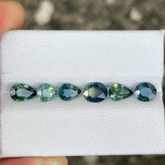 4.30 Carats Parti Sapphire Stones 6 Piece Gemstones Lot from Madagascar