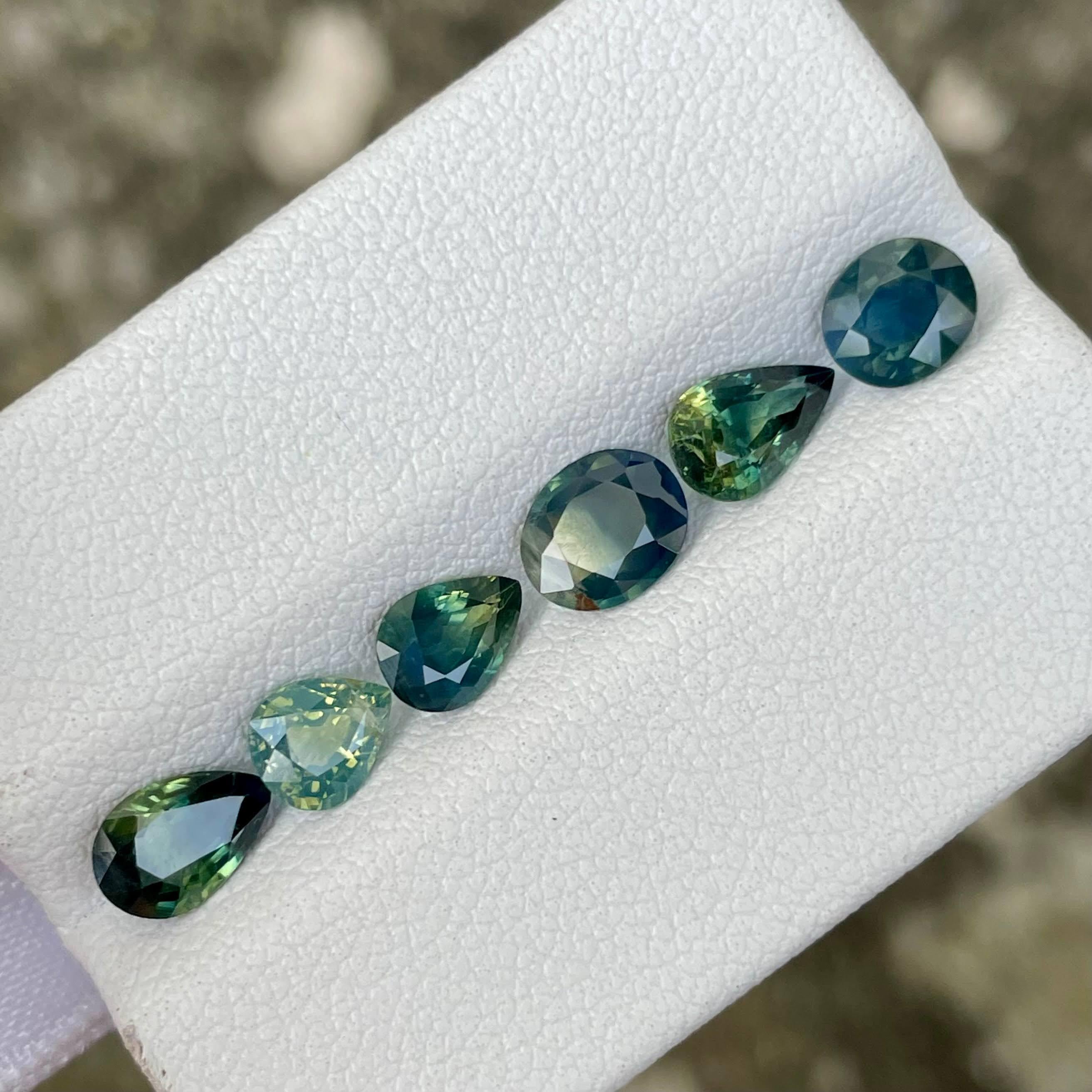 Mixed Cut 4.30 Carats Parti Sapphire Stones 6 Piece Gemstones Lot from Madagascar For Sale