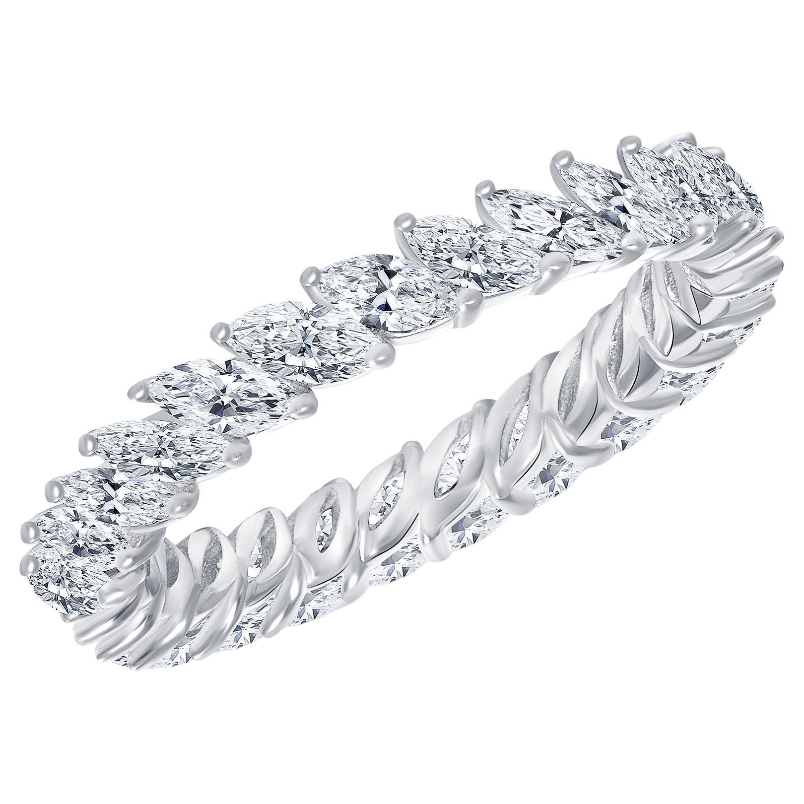 Mappin & Webb Platinum 0.66ct Claw Set Marquise Half Eternity Ring  RA3631DGPT950 | Mappin and Webb