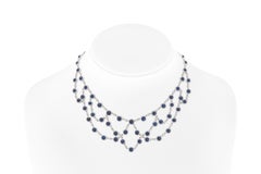 43.00 Carat Cabochon Sapphire Necklace with Diamonds