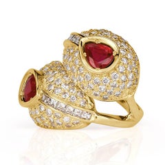 4.30ct Diamond and Ruby Vintage Ring