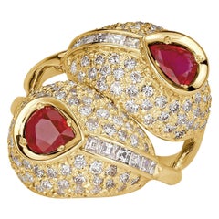 4.30ct Diamond and Ruby Vintage Ring