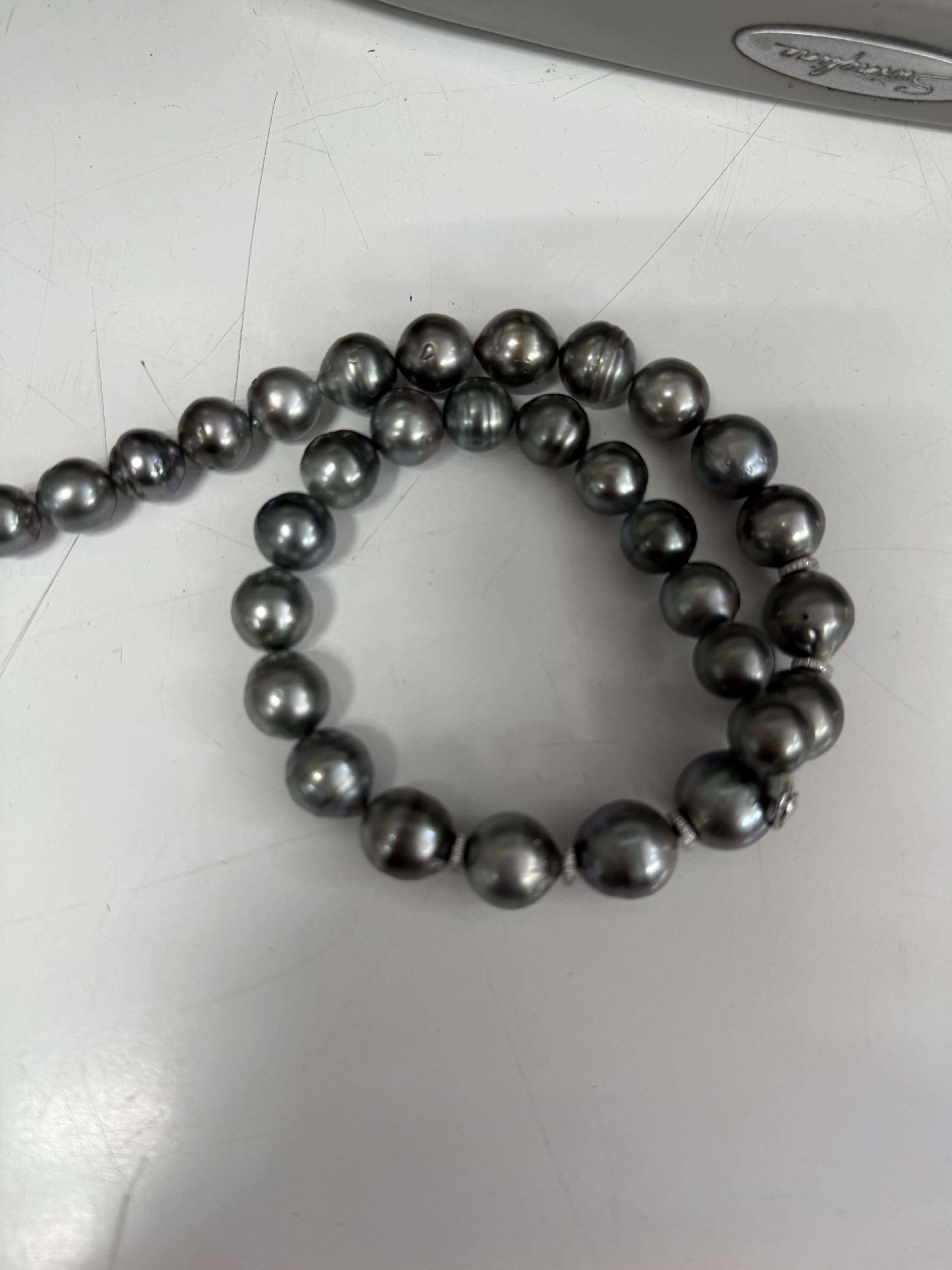 430ct Tahitian Pearls & White Diamonds in 18K Gold For Sale 7