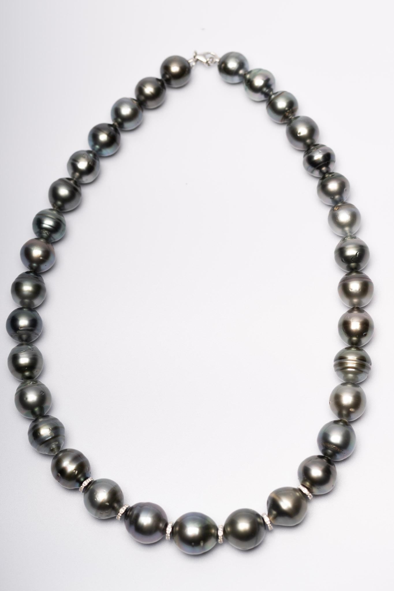 430ct Tahitian Pearls & White Diamonds in 18K Gold For Sale 1