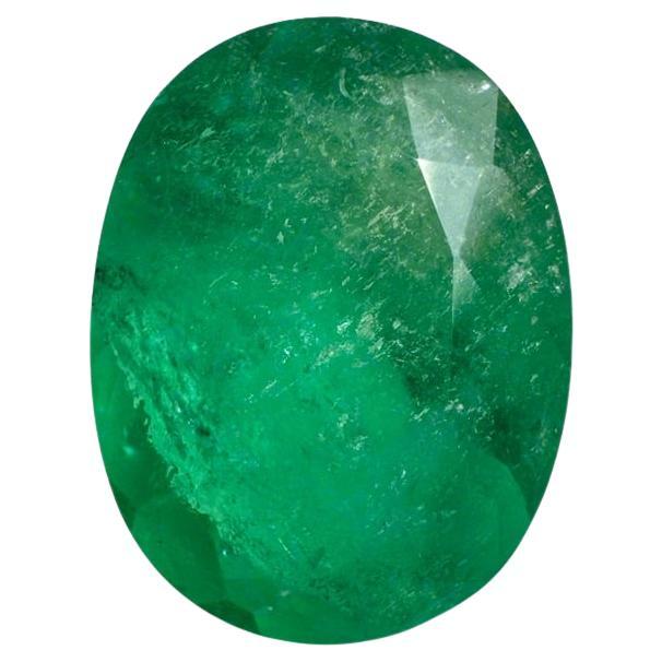 4.31 Carat Deep Green Colombian Emerald Oval Cut - May Birthstone Gem