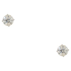 4.31 Carat Diamond Stud Earrings 14 Karat In Stock