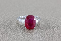 4.31 Carat GIA Certified Ruby Diamond Platinum Ring