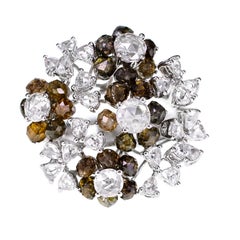 Bague de créateur avec perles de diamant brun verdâtre de 4,31 carats