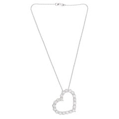 4.31 Carat SI Clarity H Color Pave Diamond Heart Charm Pendant Necklace 14k Gold