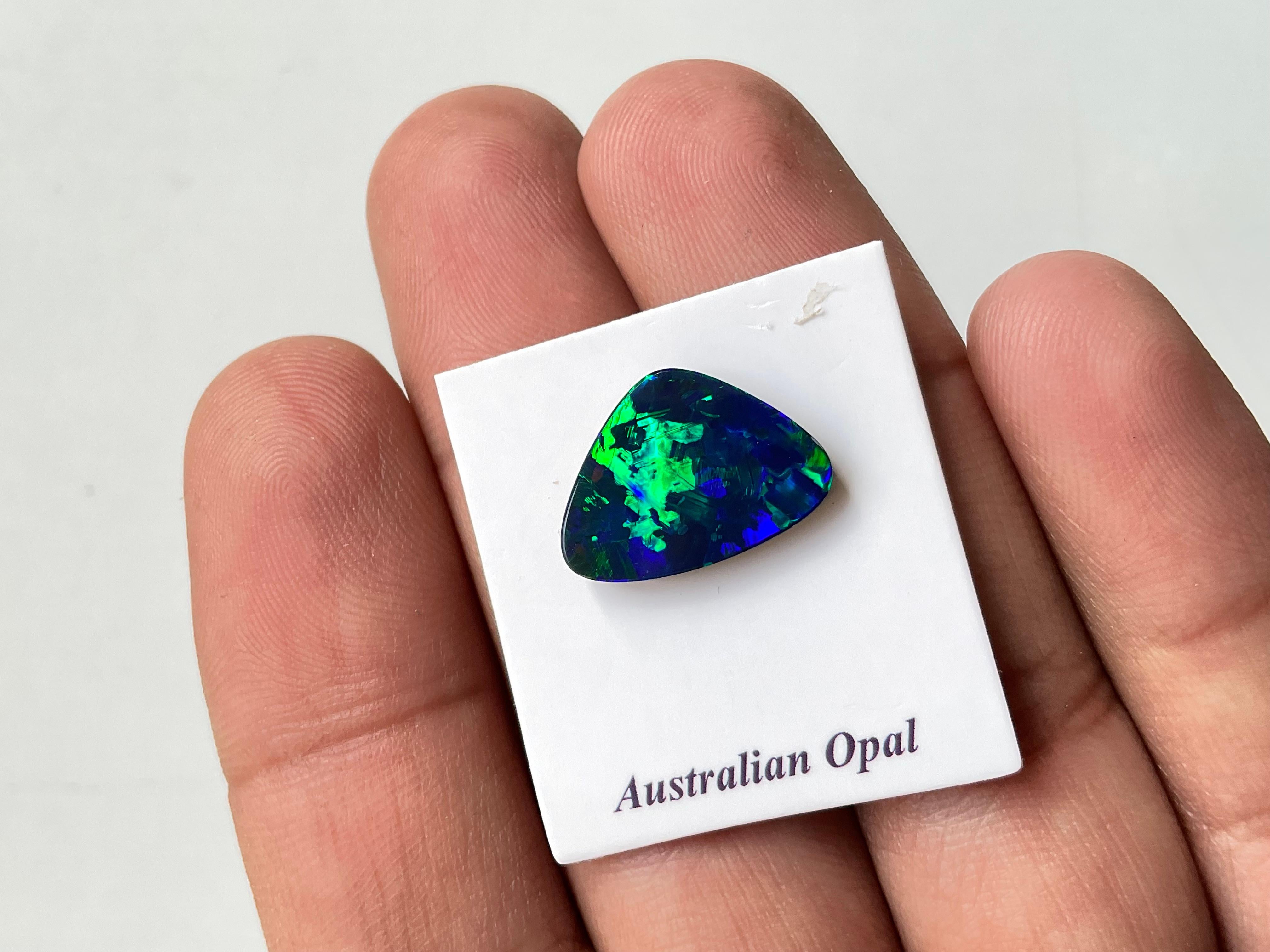 4.31 Carati Opale australiano Royal Blue Flash con giochi di colore verde Gemma In condizioni Nuovo in vendita a Jaipur, RJ