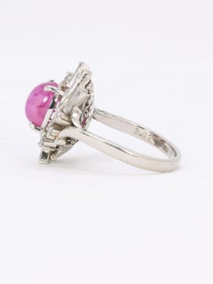 4.31 ct Star ruby and diamond cluster ring