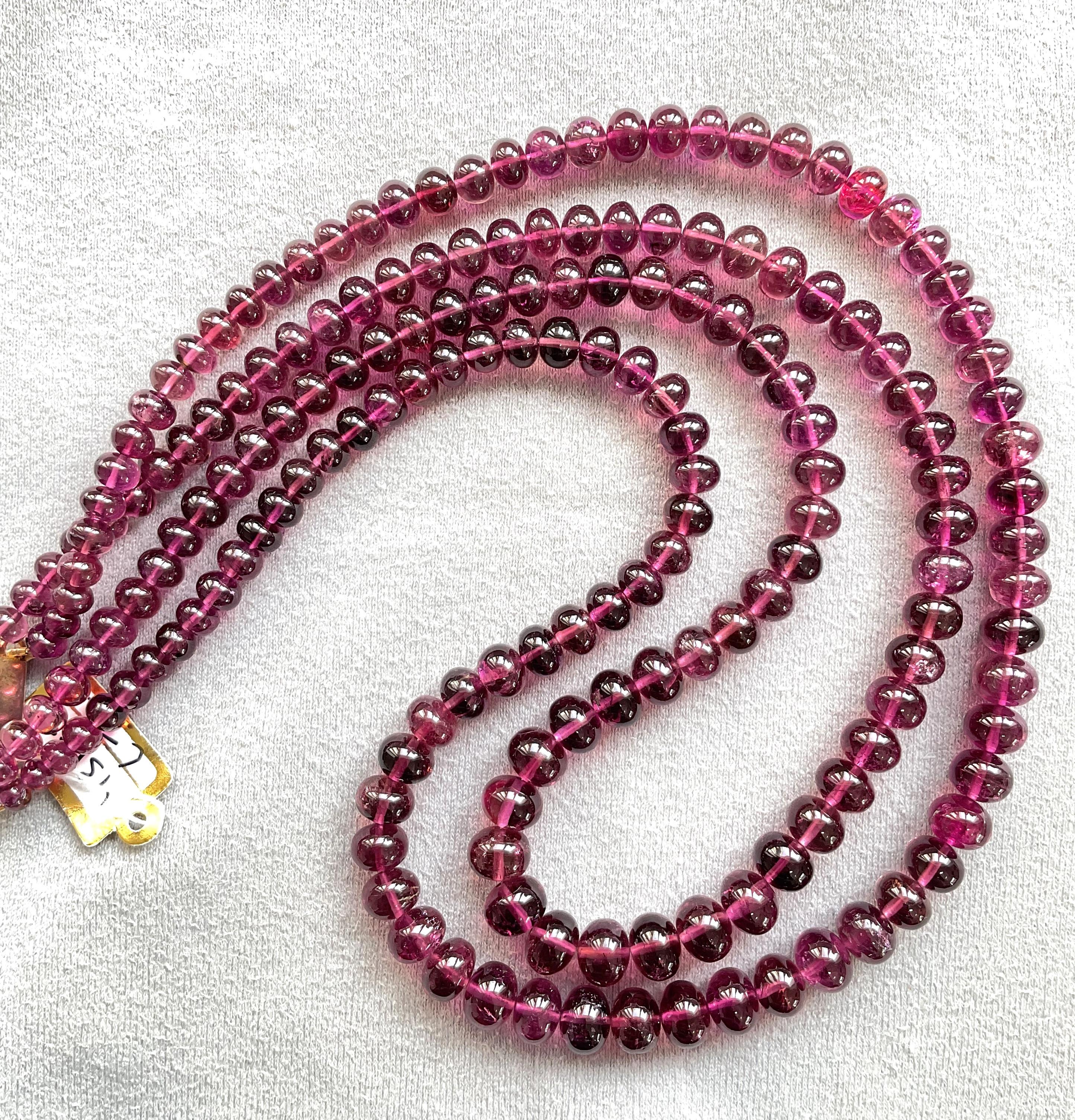 Women's or Men's 431.00 Carats Rubellite Tourmaline Plain Beads For Top Fine Jewelry Natural Gem For Sale