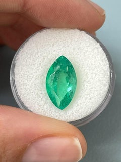 4.31ct 15x9 Natural Colombian Green Emerald - Marquise Cut Earth Mined Gemstone