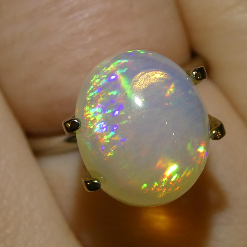 4.31ct Oval Cabochon White Crystal Opal from Ethiopia For Sale 1