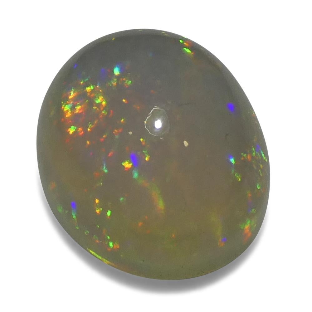 4.31ct Oval Cabochon White Crystal Opal from Ethiopia For Sale 2