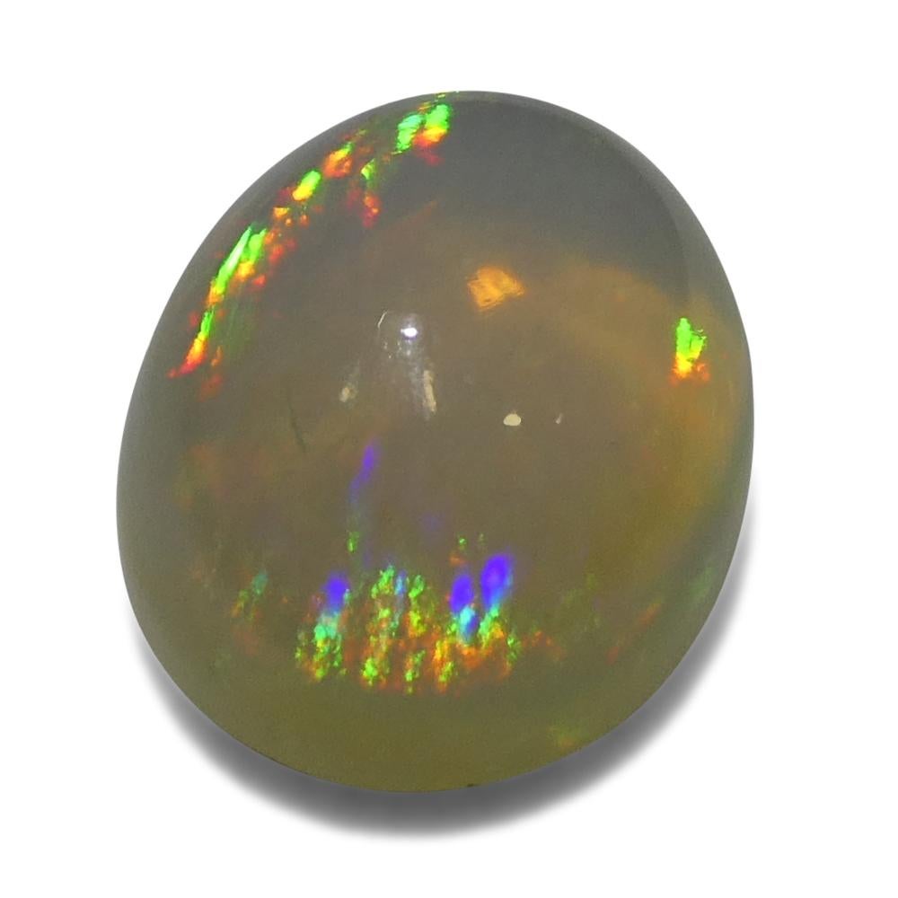 4.31ct Oval Cabochon White Crystal Opal from Ethiopia For Sale 3