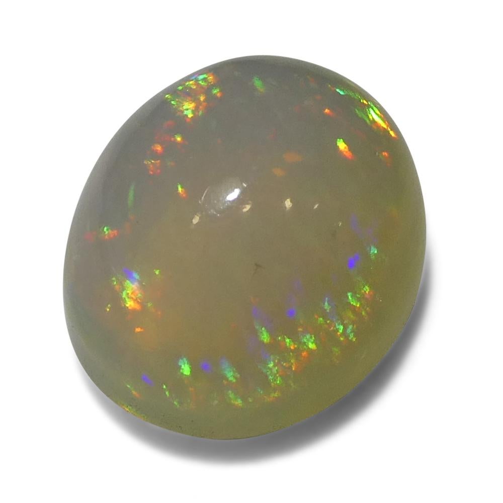 4.31ct Oval Cabochon White Crystal Opal from Ethiopia For Sale 4
