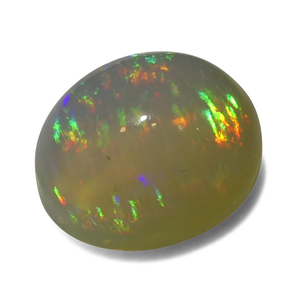 4.31ct Oval Cabochon White Crystal Opal from Ethiopia For Sale 5