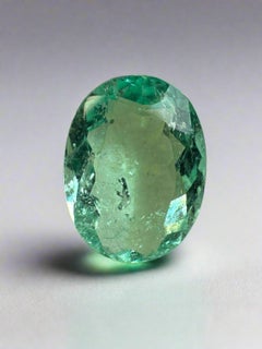 Émeraude colombienne vert écume de mer de 4,32 carats 13x10, taille ovale  Pierre de naissance du mois de mai