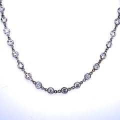Sebastian Bernards 4.32 Ct Bezel set Round Diamond by the Inch 18 K K Gold 16inch